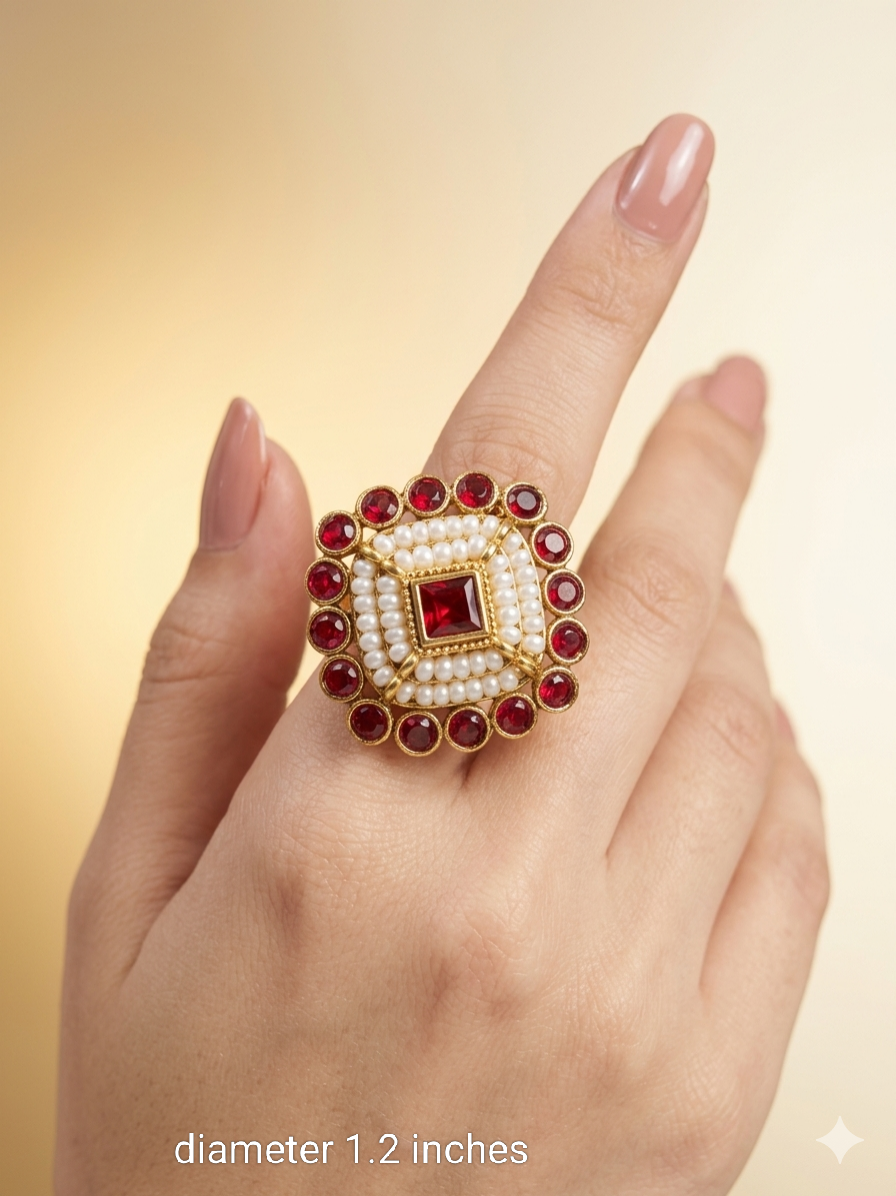 Kundan Adjustable Nigar Finger Rings