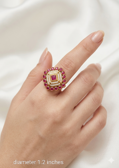 Kundan Adjustable Nigar Finger Rings