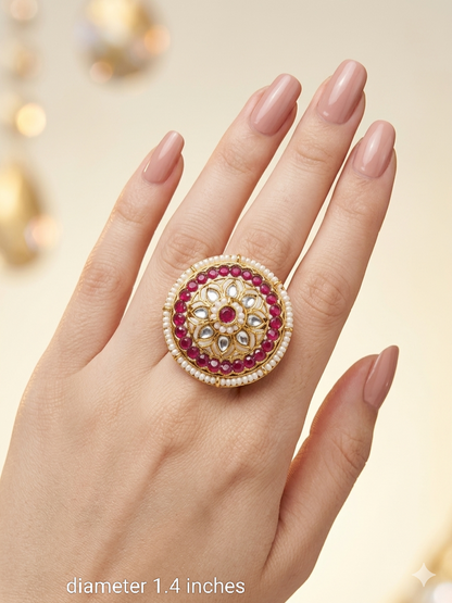 Kundan Adjustable Yasmeen Finger Rings
