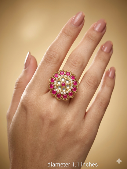 Kundan Adjustable Yasim Finger Rings