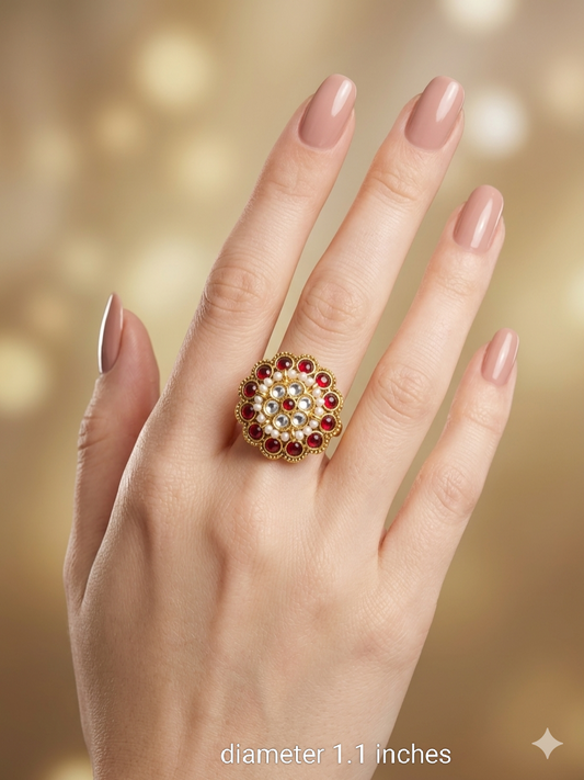 Kundan Adjustable Yasim Finger Rings