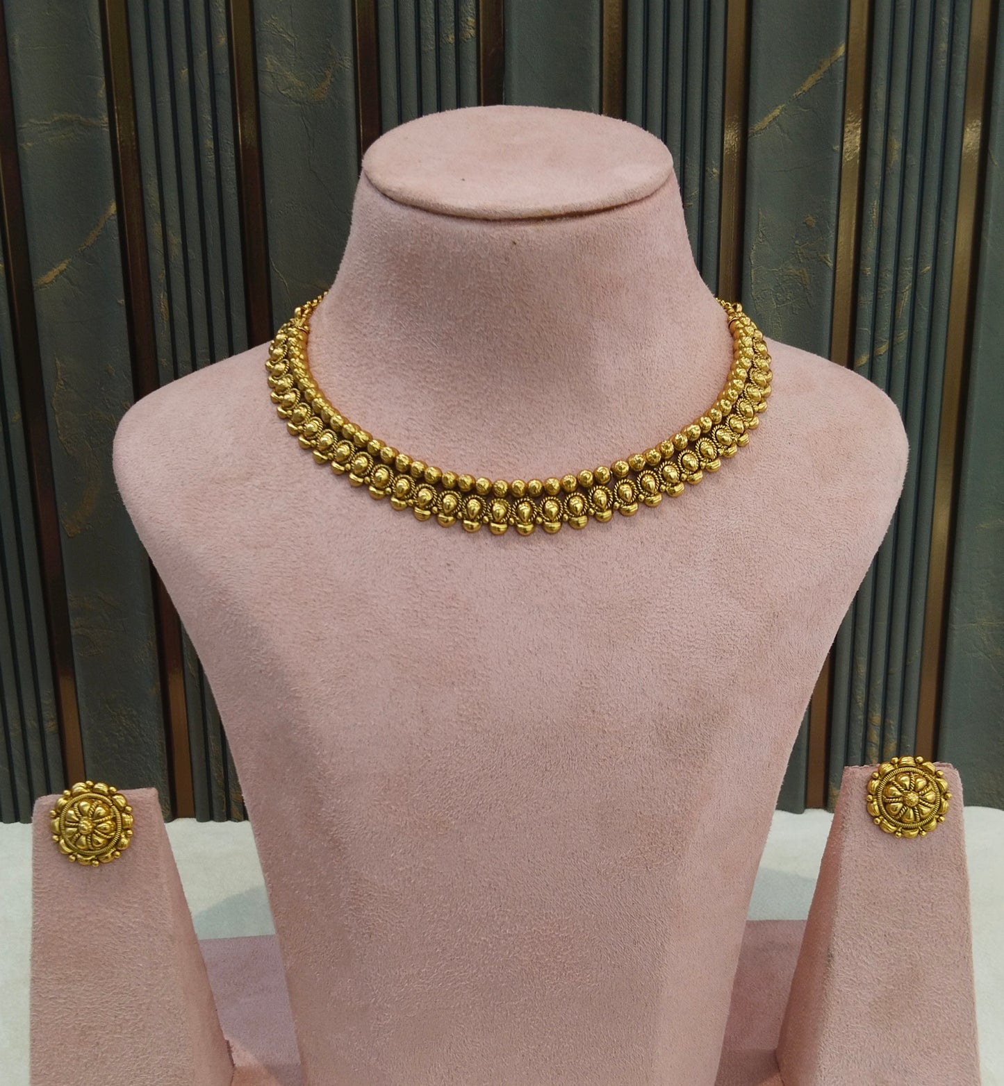 Gold Polki Necklace Jewellery Romy Set