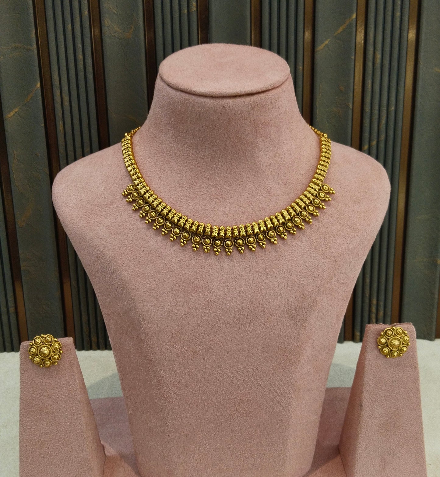 Gold Polki Necklace Jewellery Romy Set