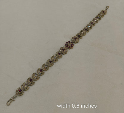 Antique Maroon Headpiece Matha Patti sheesh fool Manha Head Jewellery