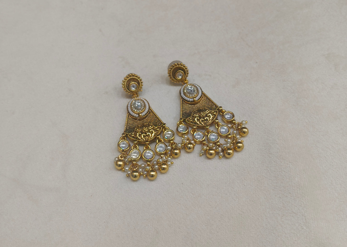 Gold Polki Niha Earrings