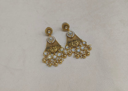 Gold Polki Niha Earrings