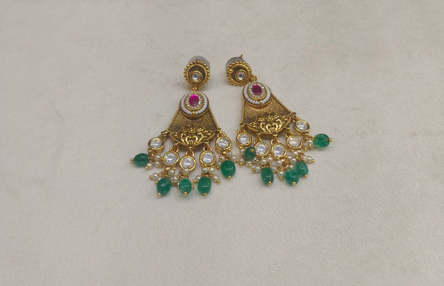 Gold Polki Niha Earrings