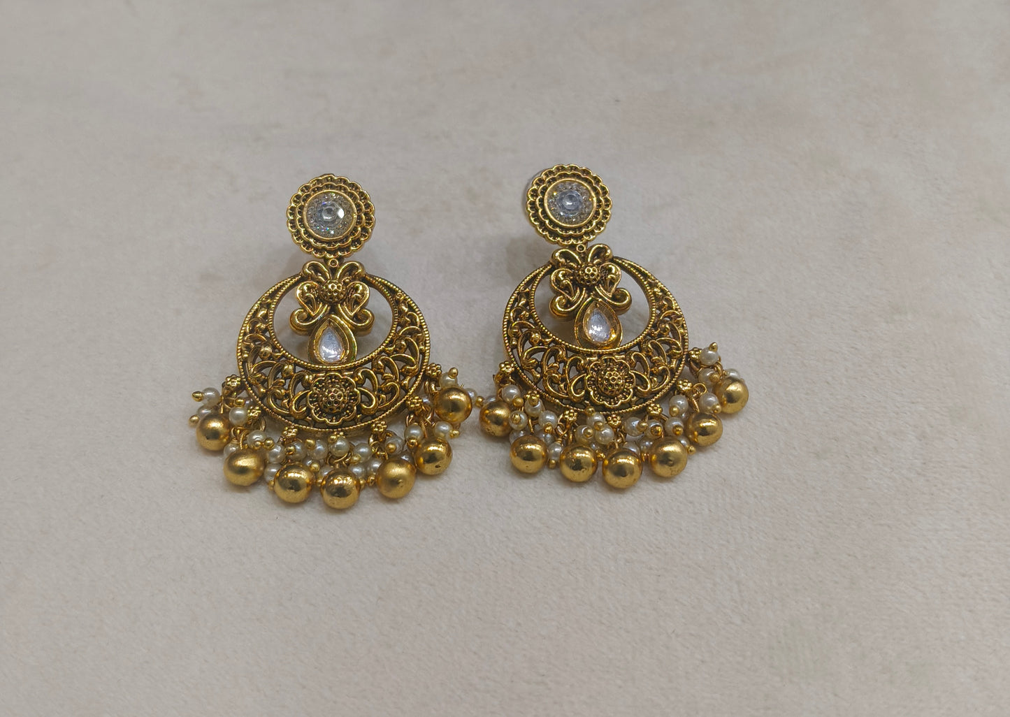 Gold Polki Niha Earrings