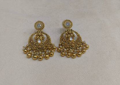 Gold Polki Niha Earrings