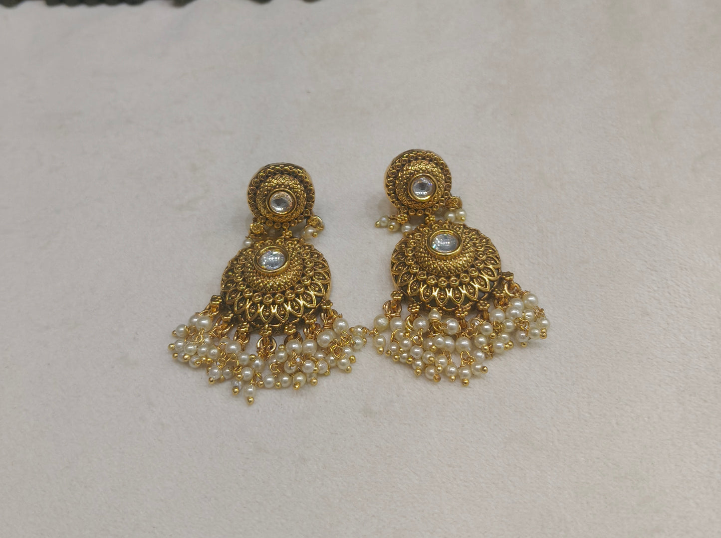 Gold Polki Niha Earrings