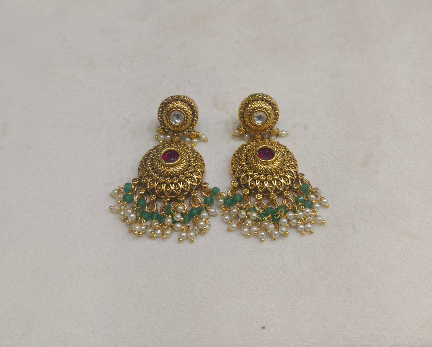 Gold Polki Niha Earrings