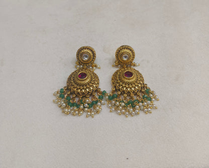 Gold Polki Niha Earrings