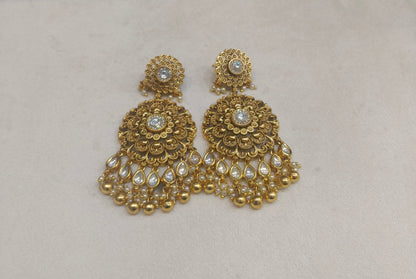 Gold Polki Niha Earrings