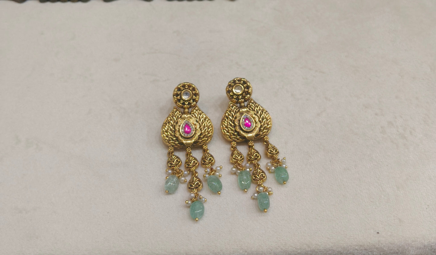 Gold Polki Niha Earrings