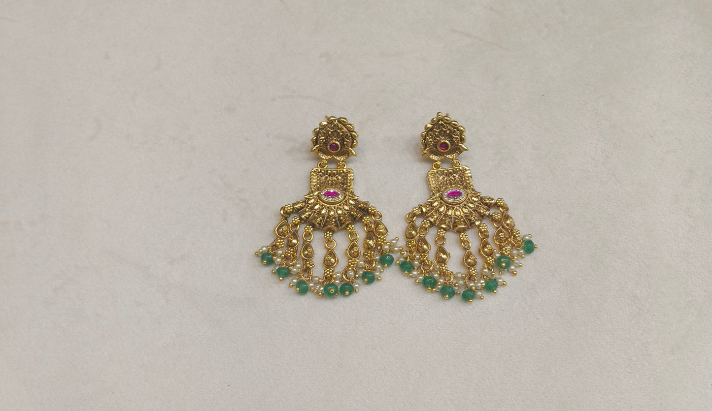 Gold Polki Niha Earrings