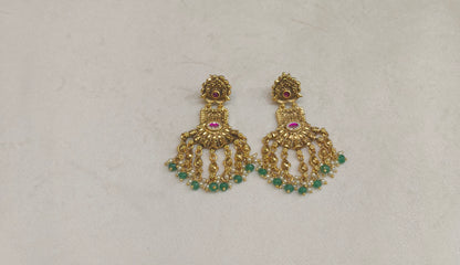 Gold Polki Niha Earrings