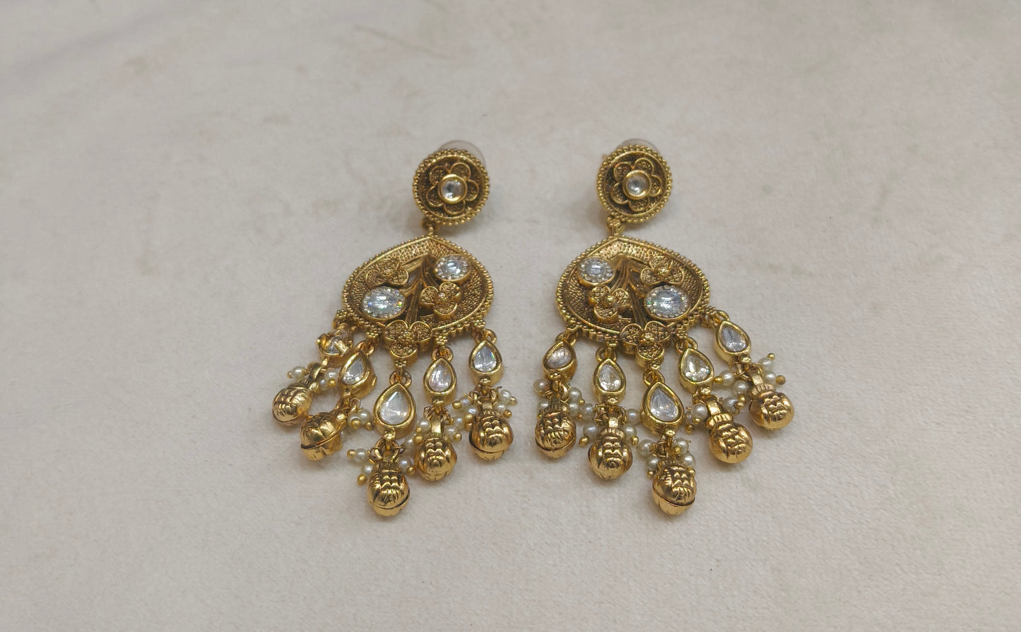 Gold Polki Niha Earrings