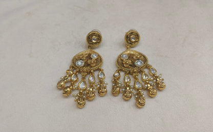 Gold Polki Niha Earrings