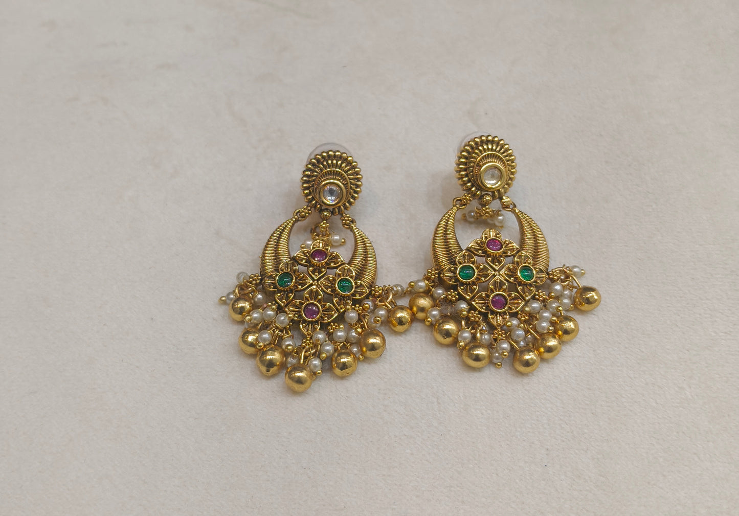 Gold Polki Niha Earrings