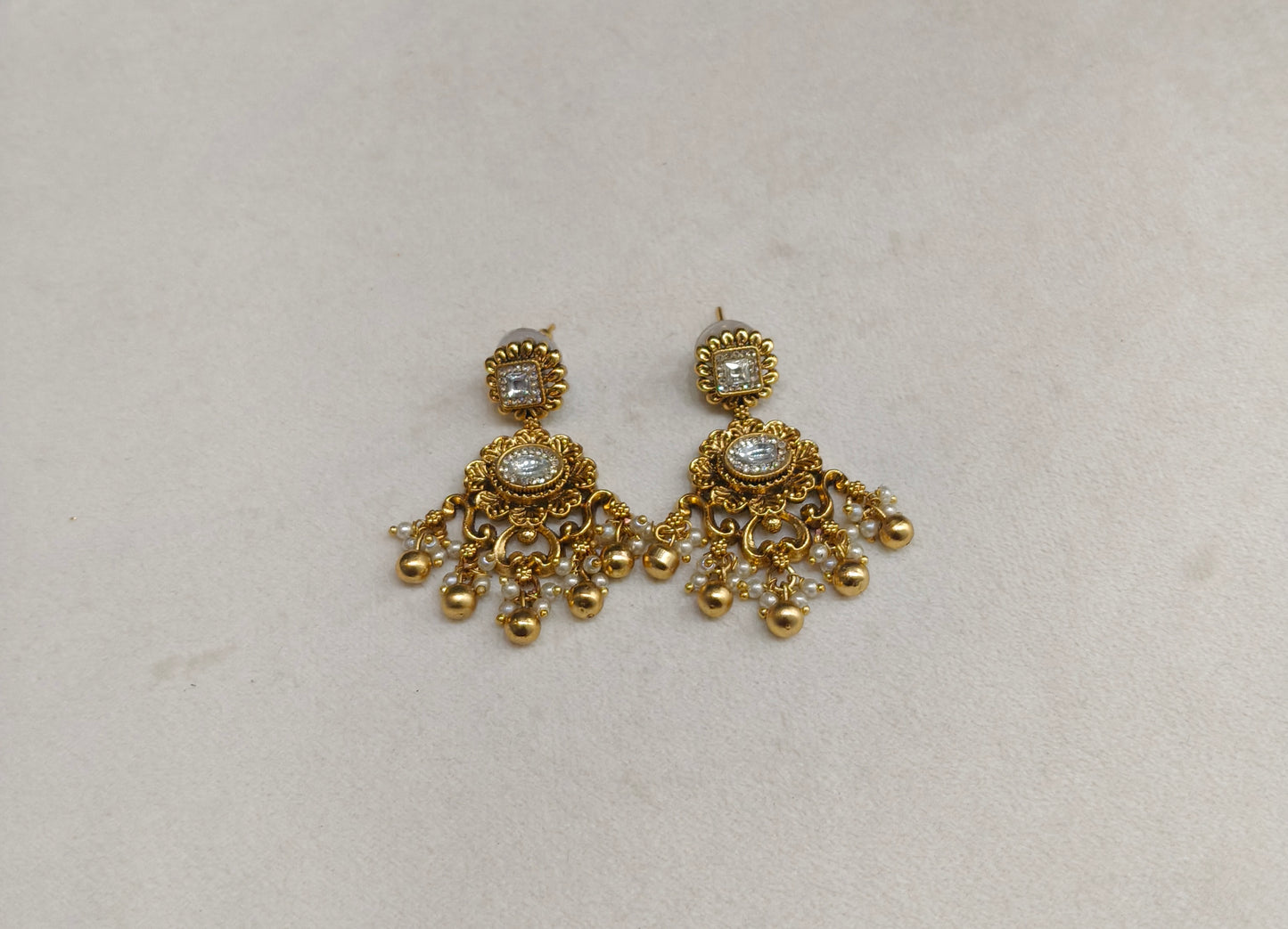 Gold Polki Niha Earrings