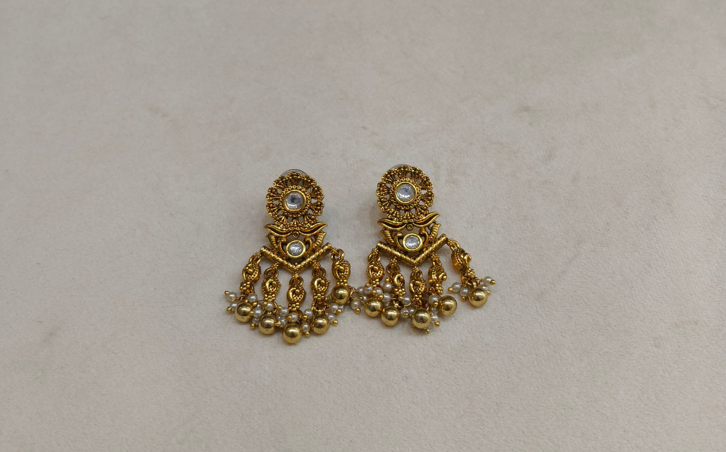 Gold Polki Niha Earrings
