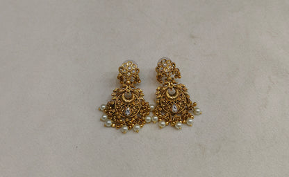 Gold Polki Niha Earrings