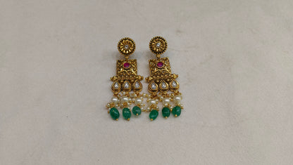 Gold Polki Niha Earrings