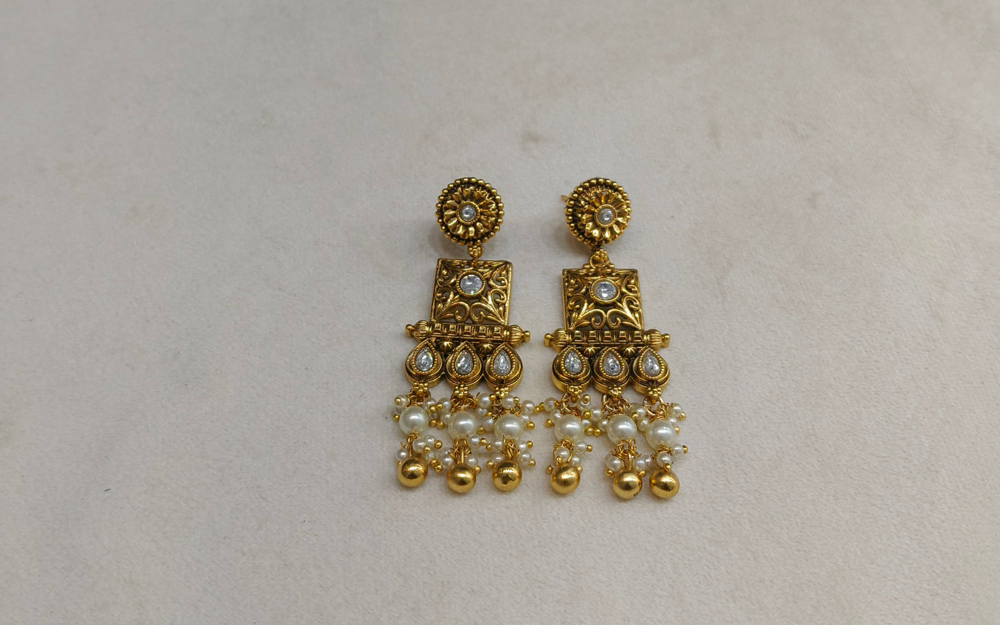 Gold Polki Niha Earrings