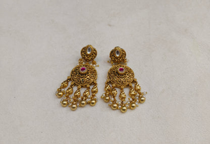 Gold Polki Niha Earrings