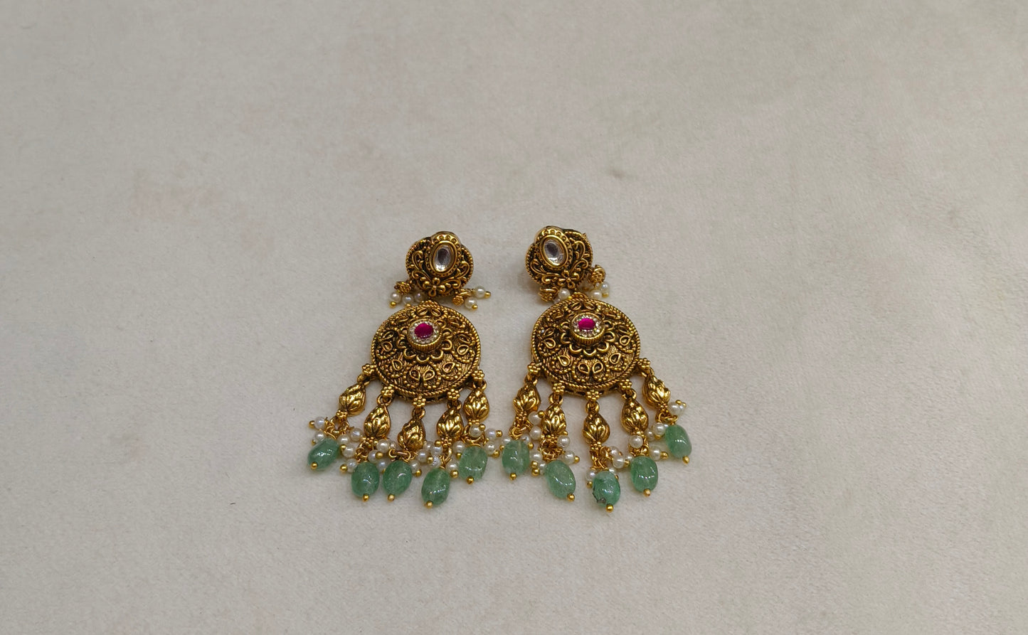 Gold Polki Niha Earrings