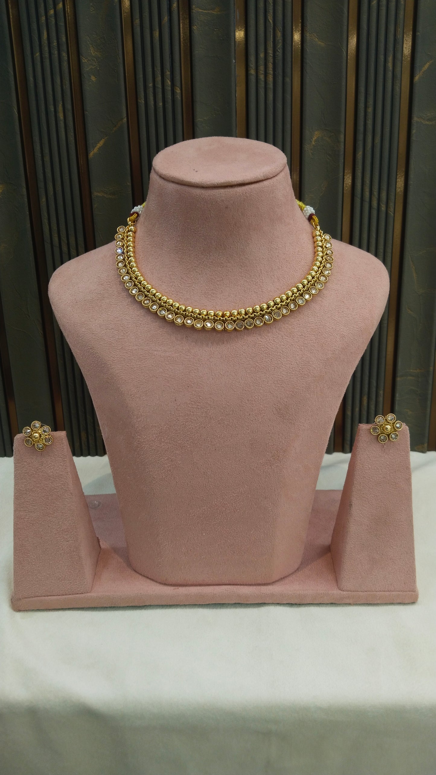 Gold Polki Necklace Jewellery Mansi Sets