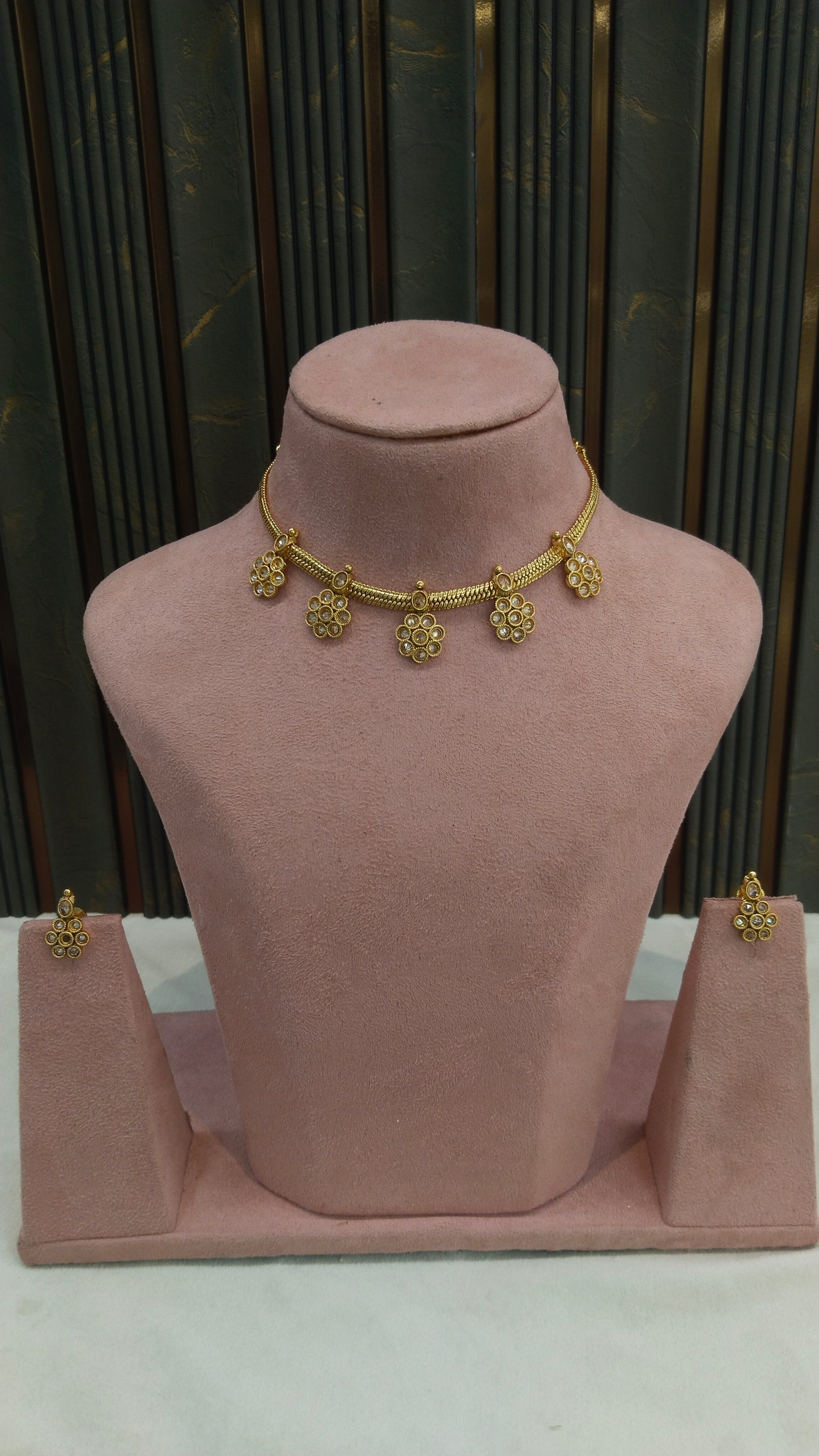 Gold Polki Necklace Jewellery Mansi Sets