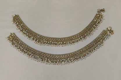 Antique Gold Anklets Jhanjar Payal Heer Jewellery