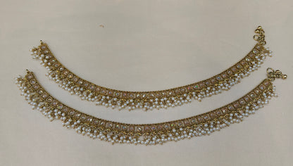 Antique Gold Anklets Jhanjar Payal Heer Jewellery