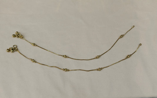 Antique Gold Anklets Jhanjar Payal Heer Jewellery