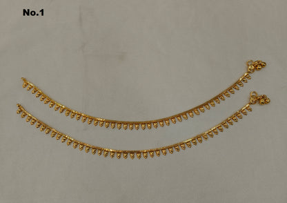 Gold Anklets Jhanjar Payal Taran Jewellery