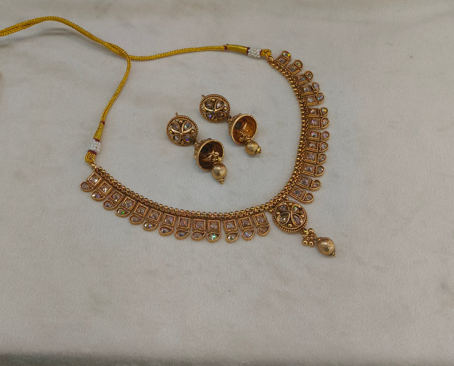 Gold Polki Necklace Jewellery Mansi Sets