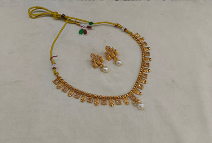 Gold Polki Necklace Jewellery Mansi Sets