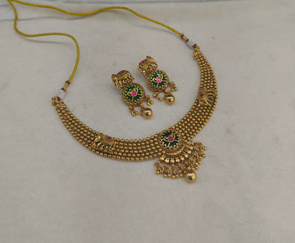 Gold Polki Ruby Sage Green Necklace Jewellery Mehram Sets