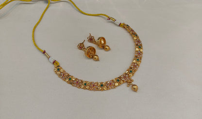 Gold Polki Necklace Jewellery Juhi  Sets