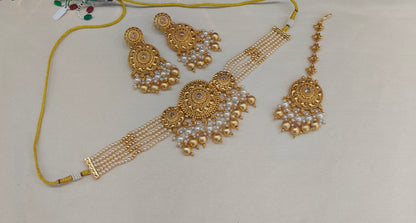 Gold  Polki  Choker Jewellery Lipi Set
