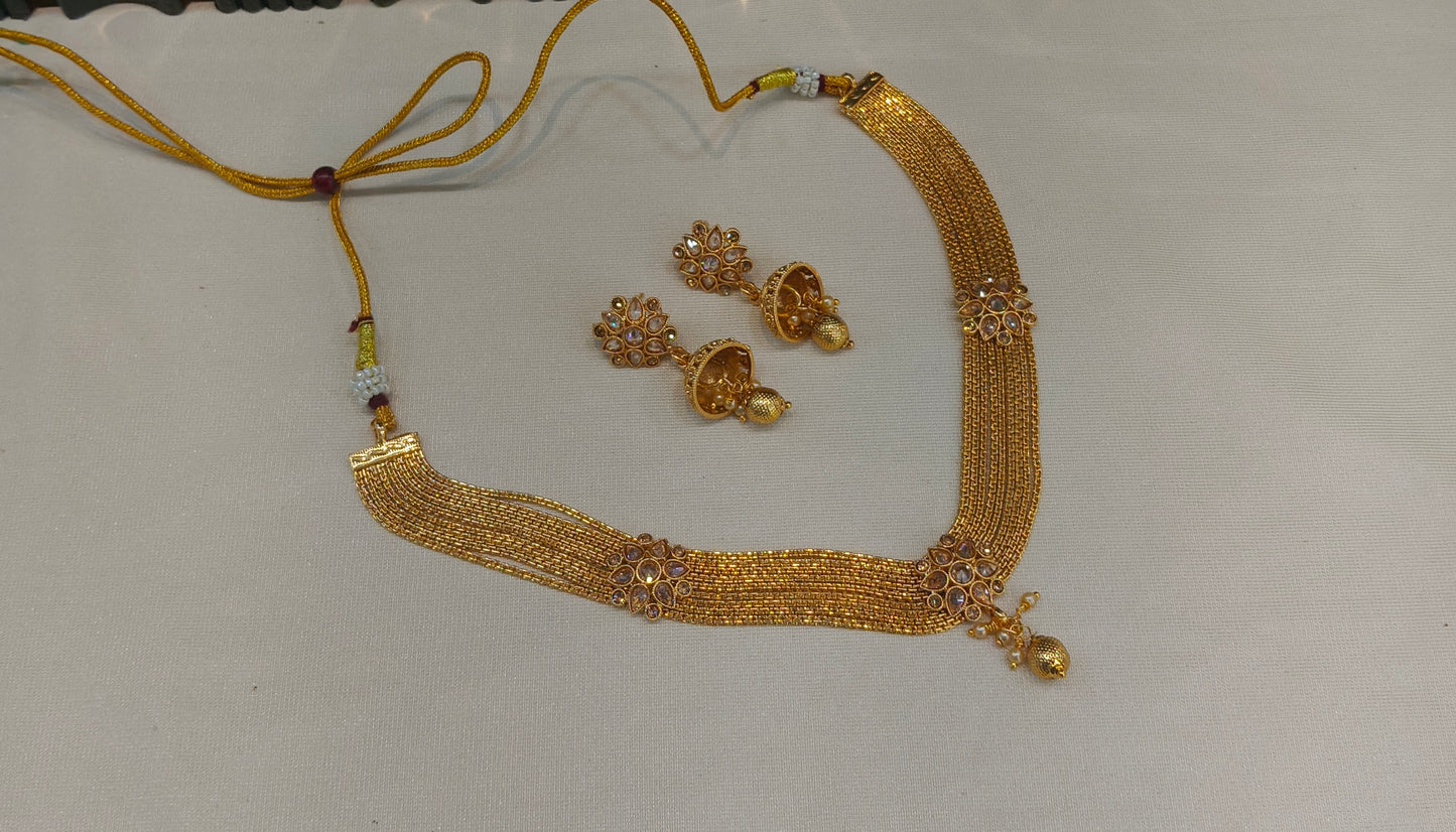 Gold Polki Necklace Jewellery Juhi  Sets