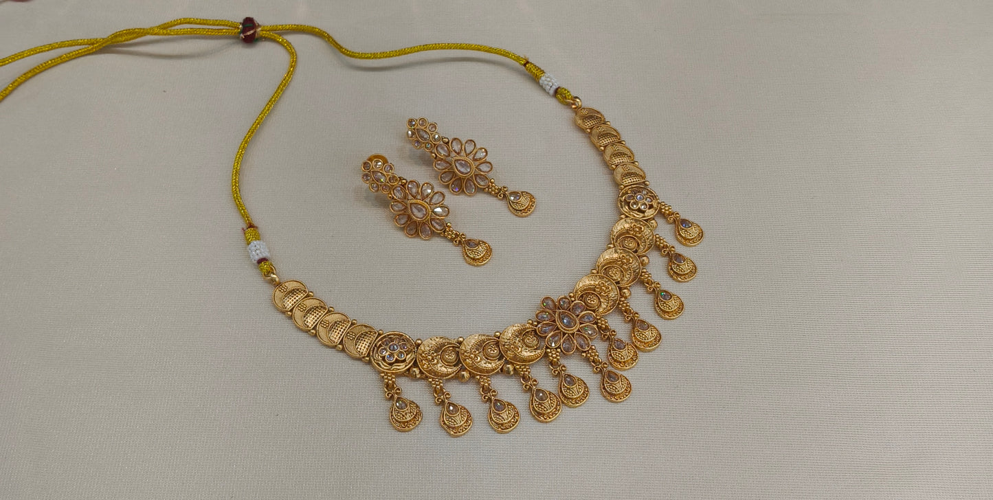 Gold Polki Necklace Jewellery Juhi  Sets