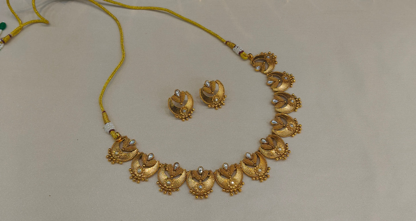 Gold Polki Necklace Jewellery Juhi  Sets