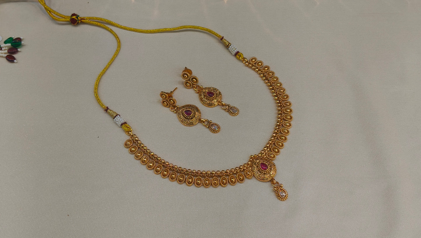 Gold Polki Necklace Jewellery Juhi  Sets