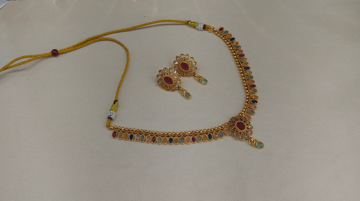 Gold Polki Necklace Jewellery Juhi  Sets