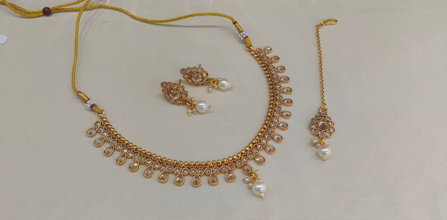 Gold Polki Necklace Jewellery Juhi  Sets