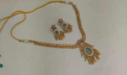 Gold Polki Necklace Jewellery Juhi  Sets