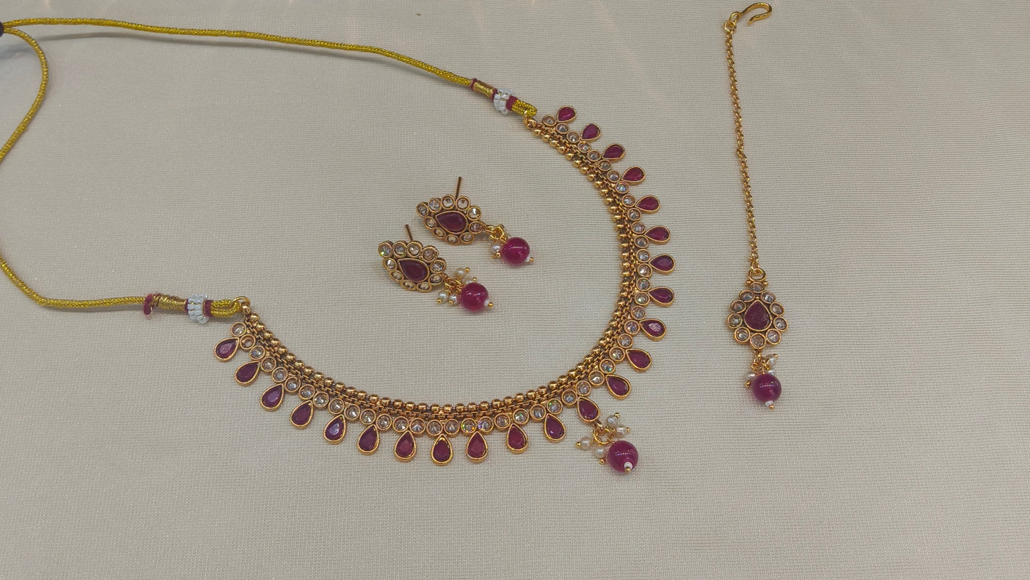 Gold Polki Necklace Jewellery Juhi  Sets