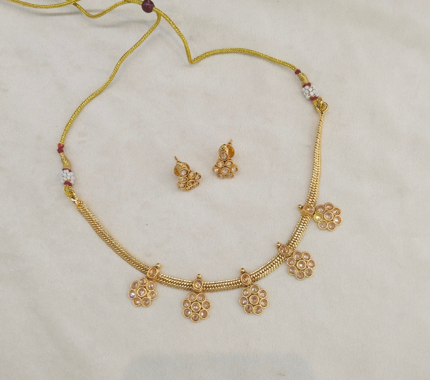Gold Polki Necklace Jewellery Mansi Sets